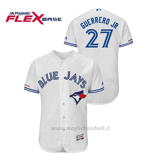 Maglia Baseball Uomo Toronto Blue Jays Vladimir Guerrero Jr. 150th Aniversario Patch Autentico Flex Base Bianco